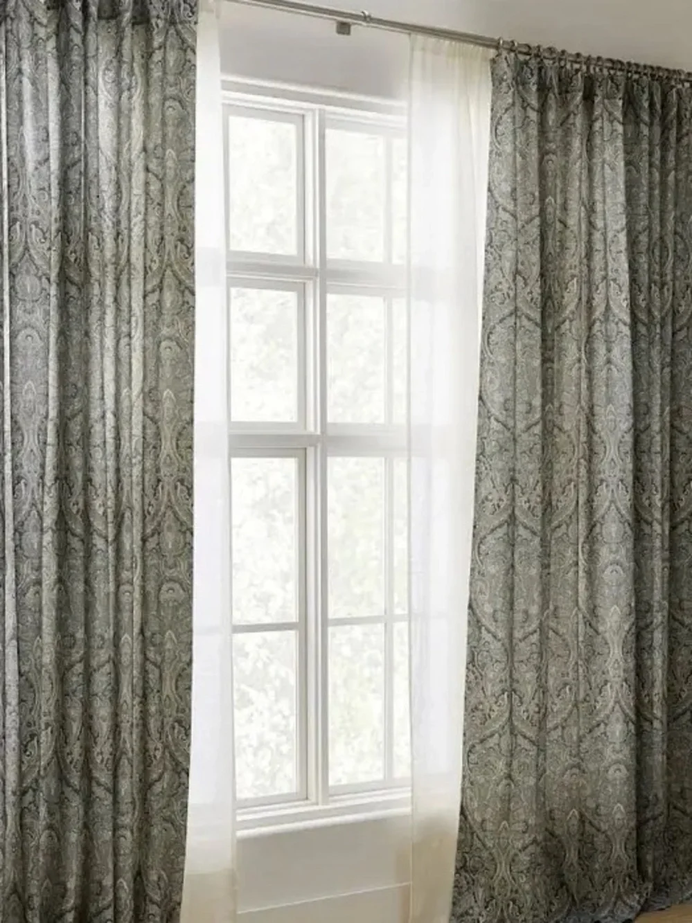 Pottery Barn Mackenna Paisley Curtains 50x84 Lined Set of 3